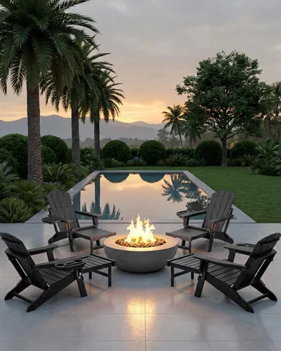 Miniatura 2 de NAVINE Silla Adirondack ajustable con reposapiés retráctil, Silla Adirondack plegable de HDPE con portavasos, Silla Adirondack para todo el tiempo