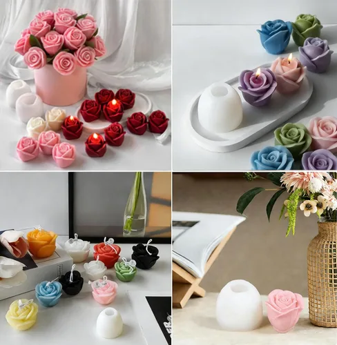 Miniatura 7 de 2 moldes de silicona con diseño de flores para velas, molde de decoración de pastel de chocolate con flores 3D, cera de jabón, resina epoxi