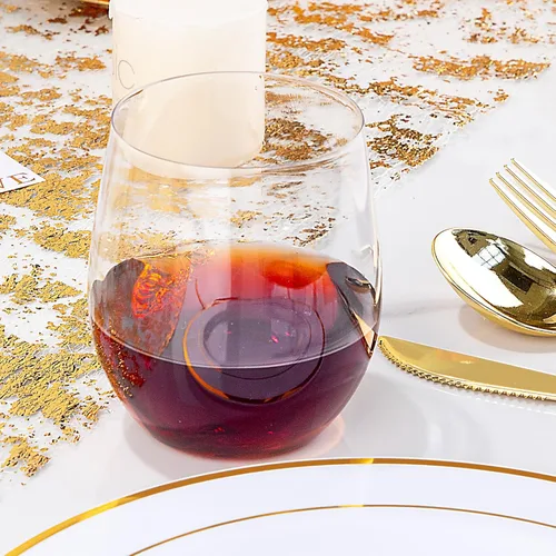 Miniatura 6 de SUT Copas de vino desechables sin tallo, copas de vino irrompibles de 12 onzas, inastillables, reciclables, copas de vino de plástico resistentes