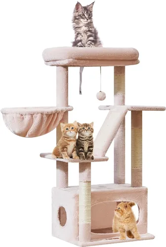 Miniatura 20 de Taoqimiao Árbol para gatos, torre para gatos de 38.5 pulgadas para gatos de interior, adecuado para gatitos con lujoso condominio para gatos