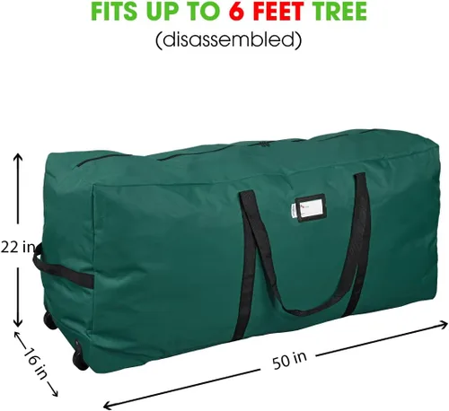 Miniatura 3 de Bolsa de almacenamiento para árbol rodante de Navidad, contenedor de almacenamiento grande y resistente, 22 pulgadas de alto x 16 pulgadas de ancho