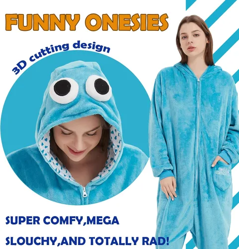 Miniatura 3 de SWEETXIN Pijama unisex para adultos, disfraz de Halloween, Navidad, cosplay para mujeres y hombres