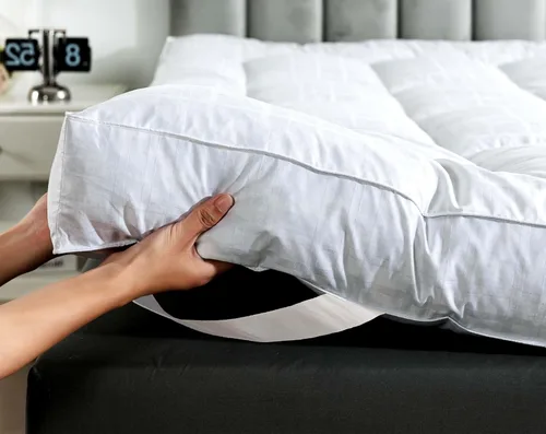 Miniatura 10 de WhatsBedding 3 Inch Feather Bed Mattress Topper, Duck Feather Memory Foam Bed Topper, Soft Fluffy Supportive Pressure Relief Mattress, Twin Size, 39