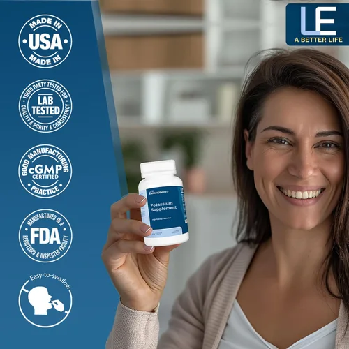 Miniatura 5 de Life Enhancement Suplemento de potasio de alta absorción para la salud muscular, cerebral y ósea, sin aditivos, suplemento de potasio elemental