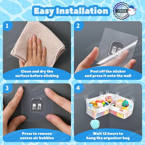 Miniatura 5 de UNEEDE Almacenamiento de juguetes de baño – Organizador de almacenamiento de juguetes de baño de esquina de 3 compartimentos, 4 galones de secado