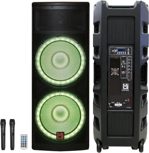 Miniatura 2 de MR DJ PRO215LED Profesional Dual 2x15 5500W PA DJ Altavoz alimentado por Bluetooth