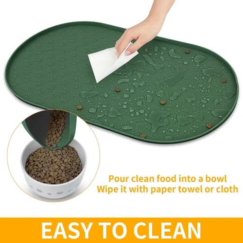 Miniatura 6 de KPWACD Mantel individual para mascotas para perros y gatos, antideslizante, impermeable, tapete para tazón de alimentación de perros para evitar