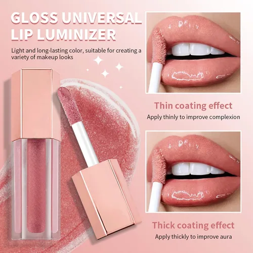 Miniatura 3 de Kit de maquillaje de brillo labial brillante brillante de 4 piezas, aceite de labios hidratante brillante, acabado de alto brillo, maquillaje