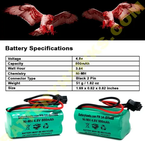 Miniatura 4 de 4.8v 800mAh Ni-MH batería para RC coche barco alto rendimiento general control remoto