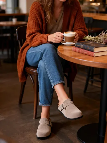 Miniatura 6 de Zuecos para mujer, Zuecos para mujer - Mules de casa con soporte de arco y hebilla ajustable