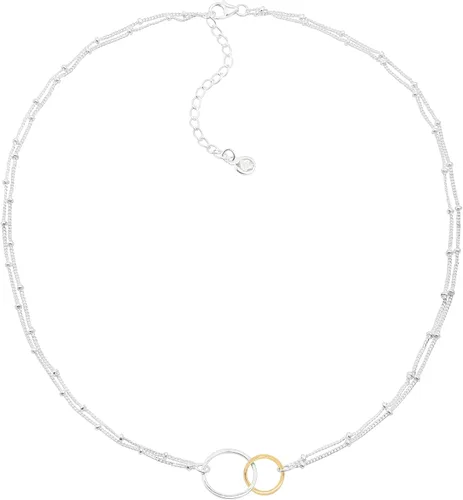 Miniatura 3 de Silpada Pagosa - Collar de eslabones circulares en plata de ley y chapado en oro de 14 quilates