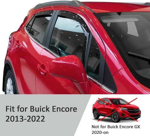 Miniatura 5 de Voron Glass - Protectores de lluvia extra duraderos en canal para Buick Encore 2013-2022, deflectores de ventana, viseras de ventilación, 4 piezas