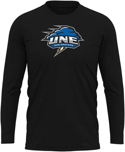 Miniatura 183 de Camisa deportiva de manga larga oficial de la NCAA Collegiate para hombre, colección negra con logotipo primario