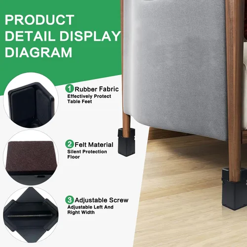 Miniatura 3 de 4 elevadores de muebles ajustables con abrazadera de tornillo, elevadores de escritorio resistentes para patas de escritorio, elevadores de cama