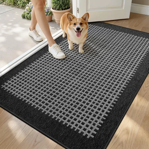 Miniatura 17 de LUMI Tapete Interior para Puerta de Entrada 24''x36'', Absorbente, Atrapa Suciedad, Perfil Bajo Delgado, Tapetes Antideslizantes con Respaldo