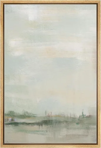 Miniatura 34 de SIGNWIN Lienzo enmarcado para pared, nubes blancas sobre el mar azul marino, pintura al óleo del océano costero, primer plano abstracto, moderno