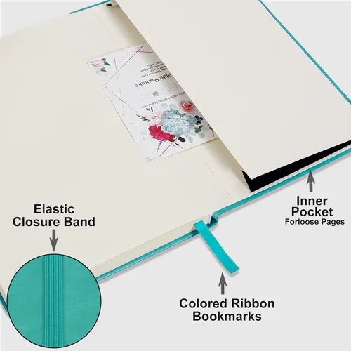 Miniatura 3 de Daofary Cuaderno A5 con rayas de cuero, 160 páginas, diario de 100gsm de papel grueso, tapa dura, con bolsillo, para trabajo, hombres y mujeres, 8.4