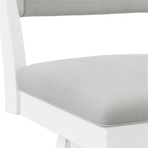 Miniatura 7 de Hillsdale Clarion Taburete giratorio tapizado de madera y altura de mostrador, color blanco mar