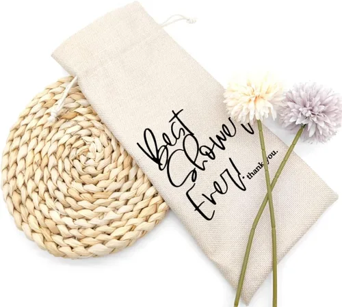Miniatura 7 de Bolsa de vino Best Shower Ever: bolsa de arpillera personalizada con cordón para ideas de regalo de anfitrión de ducha