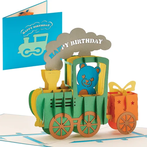 Miniatura 11 de Tarjeta desplegable de feliz cumpleaños Tarjeta de felicitación de cumpleaños con globos emergentes 3D para niños, adultos, familiares y amigos, 5