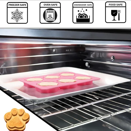 Miniatura 2 de Juego de 3 moldes de dulces de forma divertida para hacer golosinas para perros, molde de silicona con forma de pata