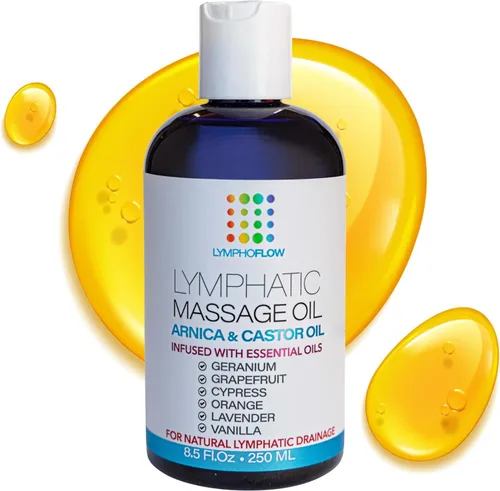 Miniatura 13 de Aceite de masaje de drenaje linfático con árnica y aceite de coco, mentol refrescante para alivio, recuperación poscirugía y lipedema, liposucción