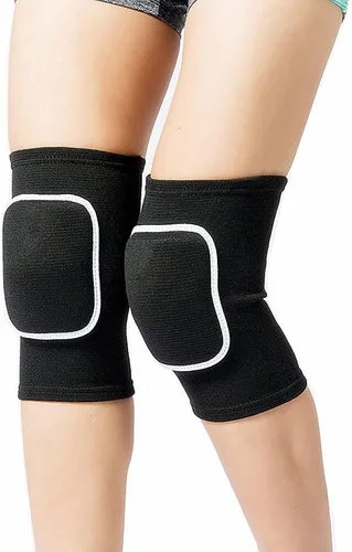 Miniatura 12 de Rodilleras de voleibol para bailarines, rodilleras suaves y transpirables para hombres, mujeres, niños, rodilleras protectoras para voleibol, Negro