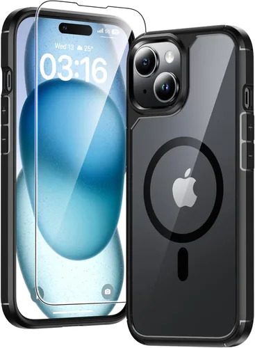 Miniatura 124 de TAURI Funda magnética 2 en 1 transparente para iPhone 14 Pro, compatible con Magsafe [no amarillenta] con protector de pantalla, protección de grado