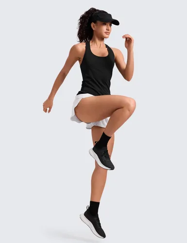 Miniatura 3 de CRZ YOGA - Camisetas sin mangas con espalda cruzada para mujer - Camisetas atléticas para gimnasio, para correr, sin mangas, transpirables