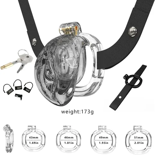 Miniatura 2 de Jaula de castidad de silicona suave para hombres, diseño de clítoris y vagina con cinturón de castidad ajustable, cómodo de uso a largo plazo