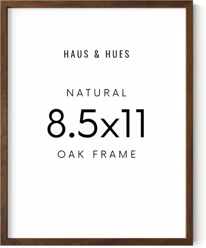 HAUS AND HUES 8.5x11 Marco de roble nogal - Marco de póster de madera, soporte rústico para certificados Roble de nogal