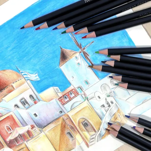 Miniatura 6 de H & B - Juego de 72 lápices de colores, suministros de arte a base de aceite con núcleo suave para adultos y principiantes, ideal para bocetos