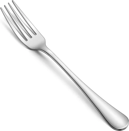 HIWARE Juego de cubiertos de 24 tenedores de acero inoxidable de grado alimenticio, apto para lavavajillas, 8 pulgadas