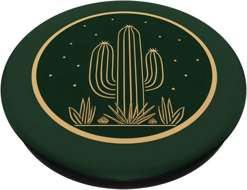 Miniatura 2 de Desert Cactus Cactus Aloe Minimalista Diseño Estético Moderno PopSockets Estándar PopGrip