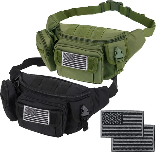 Riñoneras tácticas, bolsa militar para la cintura, bolsas de cinturón de cadera para senderismo, escalada, pesca, ciclismo, caza con parche de