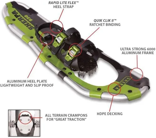 Miniatura 3 de Raquetas de nieve Yukon Charlie's Sherpa, raquetas de nieve para hombres y mujeres, kits de raquetas de nieve para todos los niveles de habilidad