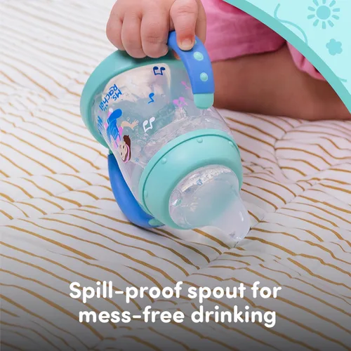 Miniatura 5 de NUK Taza de Aprendizaje, Ms. Rachel, 5 oz, 6+ Meses, Paquete de 2 – Boquilla Suave, Asas de Fácil Agarre, Sin BPA, Taza Sippy de Transición a Prueba