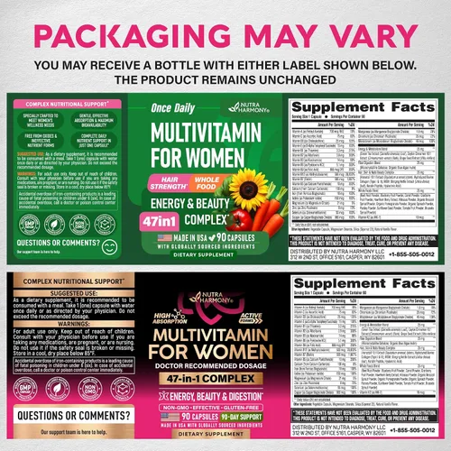 Miniatura 2 de Multivitamínico para mujer - Complejo B Alimentos integrales Apoyo al crecimiento del cabello Digestión y metabolismo Hierro