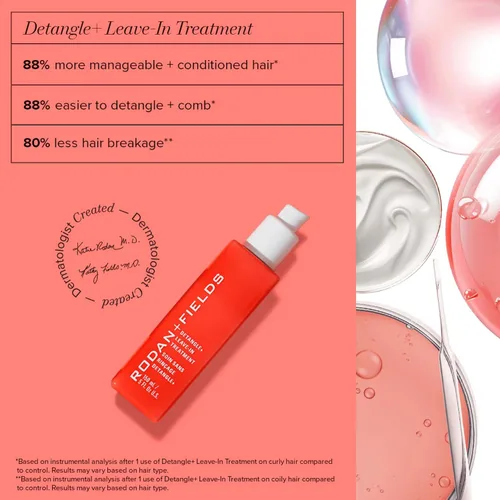 Miniatura 8 de RODAN + FIELDS Tratamiento desenredante+ sin enjuague Acondicionador seguro para el color del aceite de coco y jojoba Ayuda a proteger