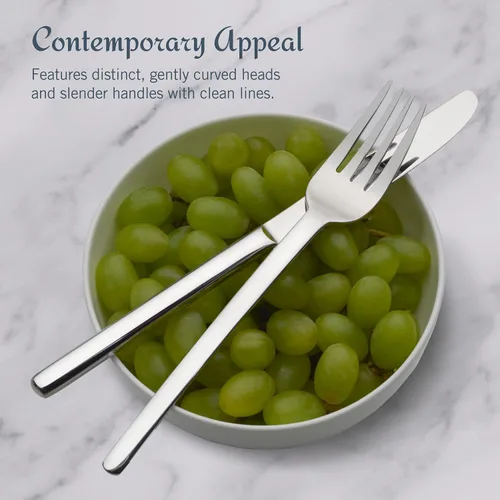 Miniatura 4 de Mikasa Zena - Juego de cubiertos de acero inoxidable 18/0 de 20 piezas, con tenedores de cena, tenedores de ensalada, cuchillos, cucharas