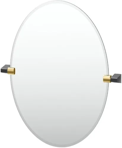 Miniatura 22 de Gatco 5679SM - Espejo rectangular sin marco, 24 pulgadas, latón cepillado negro mate combinado