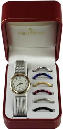 Miniatura 4 de Peugeot - Reloj de pulsera de malla para mujer con 7 biseles intercambiables