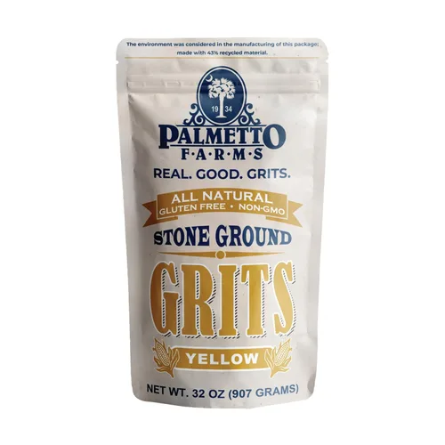 Palmetto Farms Yellow Stone Ground Grits 2 libras, sin OMG, sólo maíz totalmente Natural, sin aditivos, natural, sin gluten, producidos en