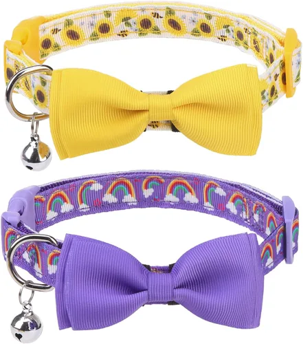 Miniatura 9 de PUPTECK Collar de perro con campana, paquete de 2 unidades, collar ajustable para cachorros, dulce regalo para perros pequeños, gatos y mascotas