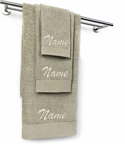 Miniatura 5 de Kaufman - Juego de toallas de baño bordadas personalizadas de calidad de hotel, toalla de mano y toallas para los dedos, 100% algodón para baño