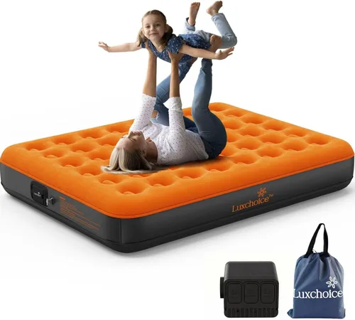 Colchón de aire Luxchoice con bomba recargable USB incorporada, colchón inflable portátil para acampada, colchón hinchable, cama de aire, cama para