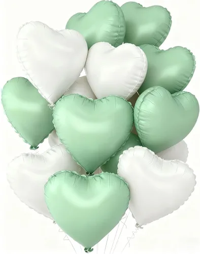 Miniatura 32 de 100 globos en forma de corazón de 5 pulgadas, globos de aluminio de Mylar de papel de aluminio para decoración de mujeres y niñas, día de San