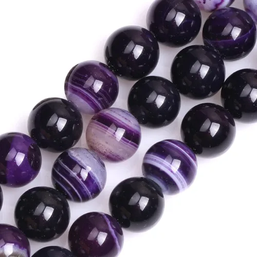 Miniatura 135 de GEM-Inside Cuentas sueltas de piedra natural de lava negra de 8 mm, redondas, piedra de energía para hacer joyas 15' Negro