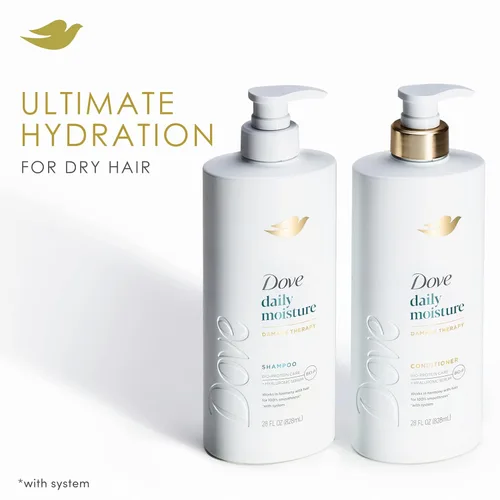 Miniatura 4 de Dove Acondicionador diario de tratamiento de daños por humedad para cabello seco con tecnología de cuidado de bio-proteínas y suero hialurónico, 12