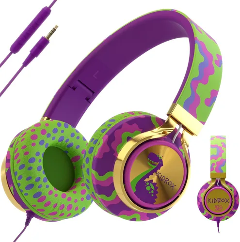 Miniatura 11 de Kidrox - Audífonos con cable para niños pequeños de 1 a 7 años — Audífonos para bebés con volumen limitado de 85 dB para viajes en avión y automóvil